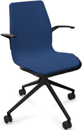 HOWE AS100 armstoel - Blauw - C32U - Satijnzwart - B6