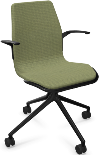 HOWE AS100 armstoel - Groen - C48U - Gepolijst aluminium - BS1