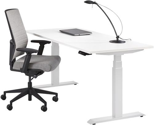 Orange Office Basic Elektrisch zit/sta bureau - 160 x 80 cm - Licht eiken - Aluminium-2