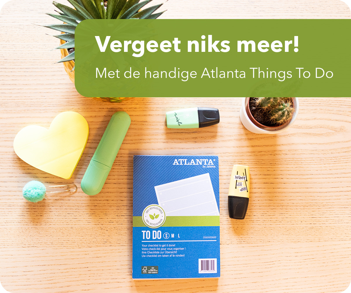 Jalema Atlanta Things To Do notitieboek op bureau