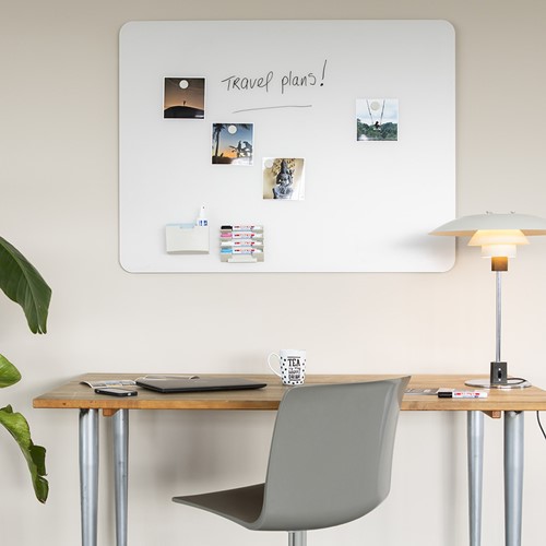 Legamaster glasbord 100x150cm Warm Grey ronde hoeken-3