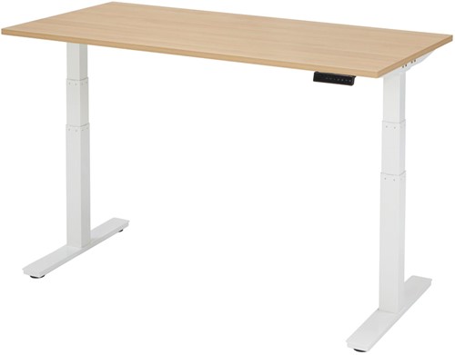 Orange Office Basic Elektrisch zit/sta bureau - 160 x 80 cm - Licht eiken - Aluminium