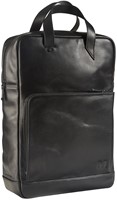 Maverick ALL BLACK - lederen rugzak met laptopvak 15" - zwart