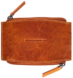 Maverick NEW MEN - lederen dubbele geldbeugel - cognac
