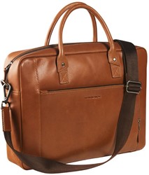 Maverick NEW MEN - lederen business tas met laptopvak 15,6" - Cognac