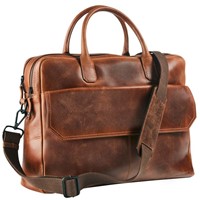 Maverick THE ORIGINAL - lederen business tas met laptop sleeve 15,6" - large
