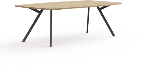 Huislijn Bridge vergadertafel tonvorm rechthoekige poten